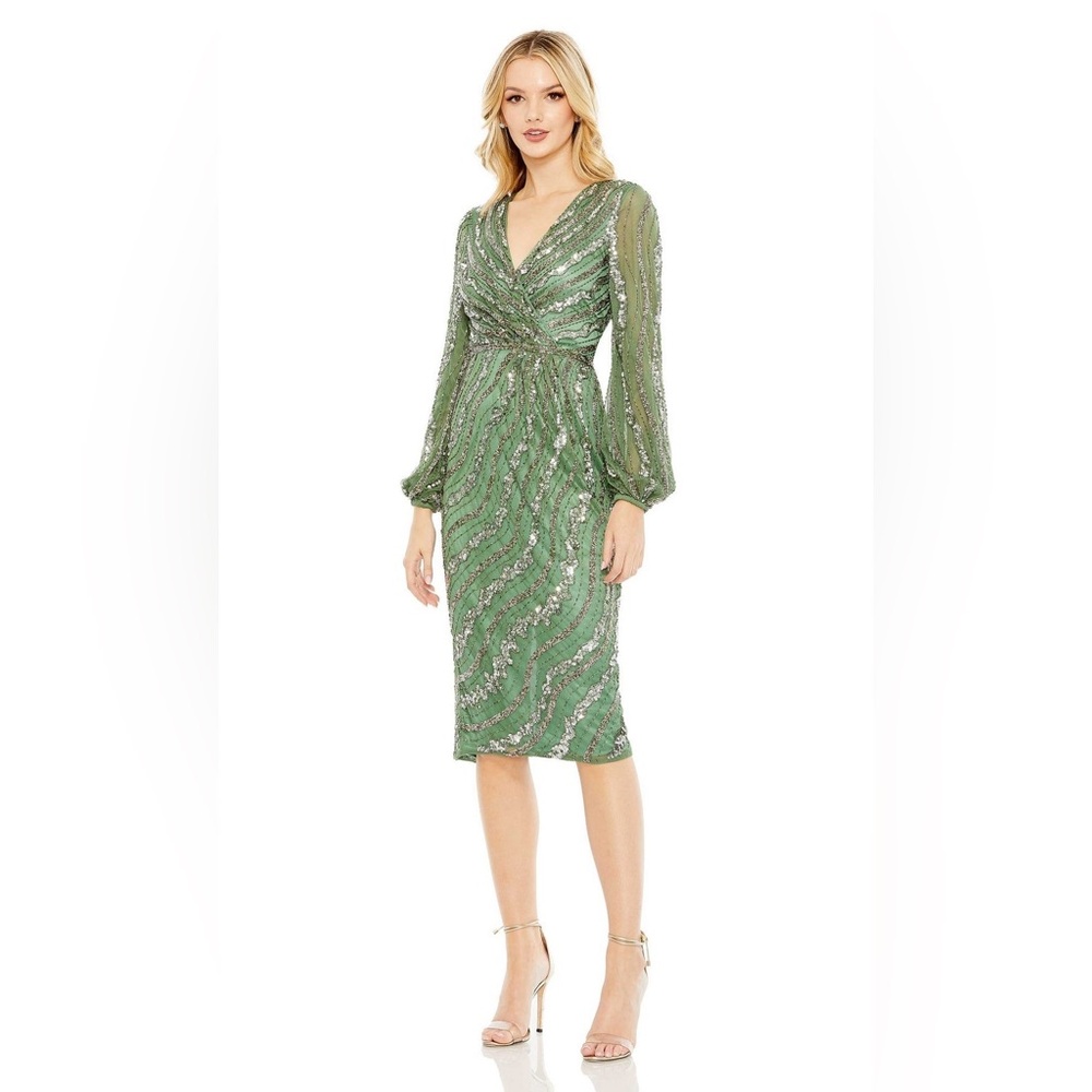 Mac duggal NWT  5573 - Sequined Long-Sleeved Dress $498